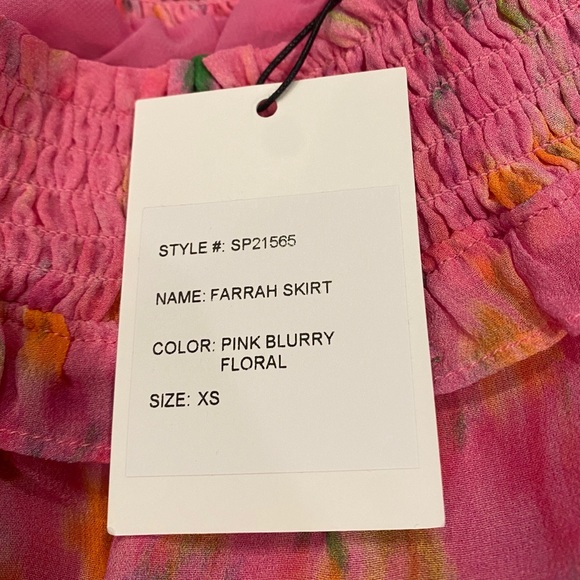 Generation Love Farrah Pink Floral Silk Skirt (XS) - Picture 8 of 13